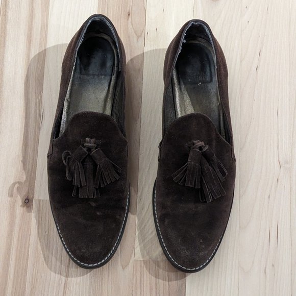 Stuart Weitzman "Guido" Brown Suede Loafers, size 8 - Picture 4 of 7